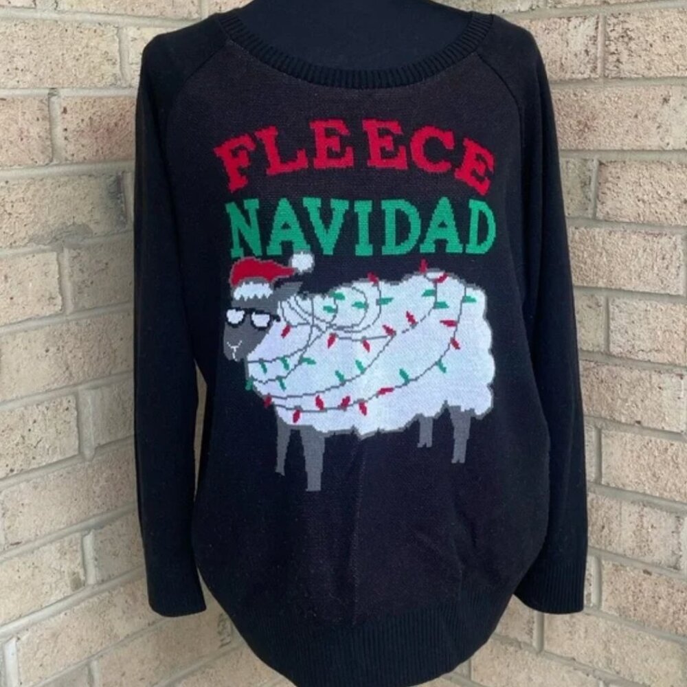 LOL Vintage Fleece Navidad Ugly Funny Christmas Holiday Sweater - Women Size XL